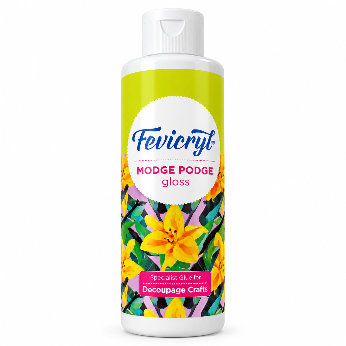 Fevicryl Modge Podge Gloss – Decoupage Glue, Sealer & Gloss Finish for DIY Crafts | 120ml