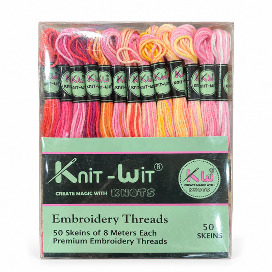 Knit Wit Embroidery Threads Kit 50 Skeins Shaded Colours