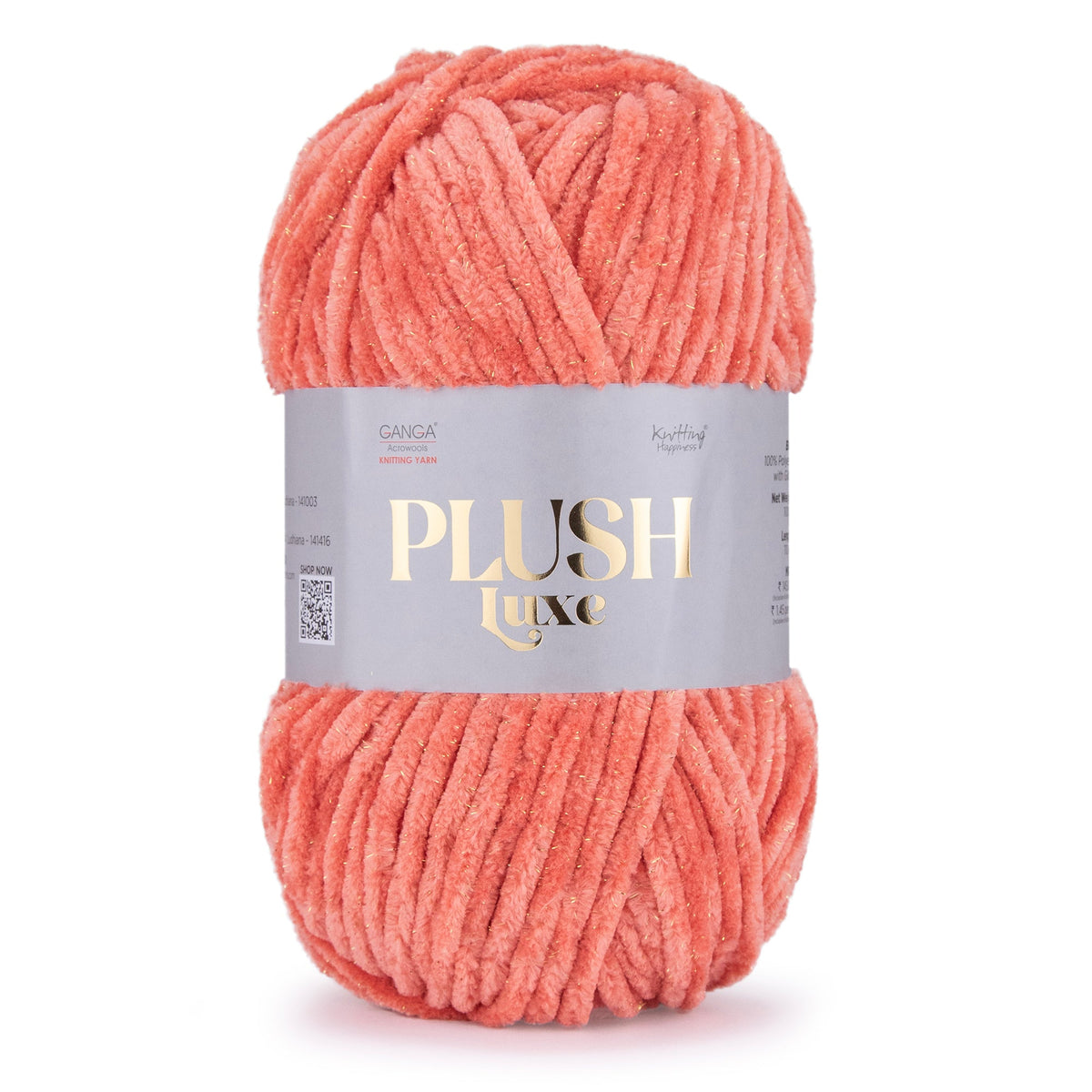 GANGA Plush Luxe Yarn – Luxurious Chenille Yarn for Crochet & Knitting with Glitter