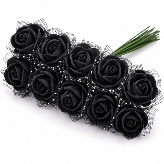 Premium Foam Rose Flowers Pack – 144 Mini Artificial Foam Roses for DIY Crafts, Scrapbooking, Decorations & Floral Arrangements