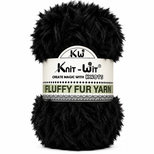 Knit-Wit Fluffy Fur Yarn – Soft & Fluffy Faux Fur Yarn for Knitting, Crochet & Crafts