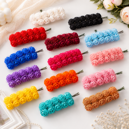 Premium Foam Rose Flowers Pack – 144 Mini Artificial Foam Roses for DIY Crafts, Scrapbooking, Decorations & Floral Arrangements