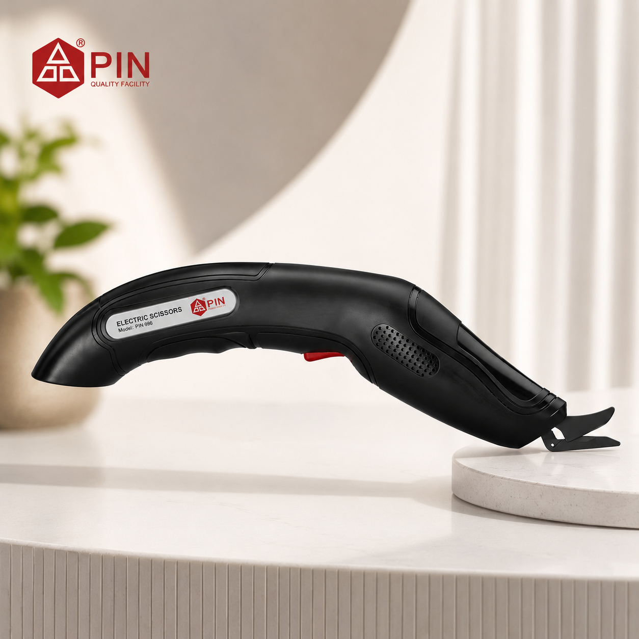 PIN Handheld Electric Fabric Scissors USB Rechargeable (PIN-696) | Heavy Duty Fabric Cutter for Sewing, Tailoring & Crafts