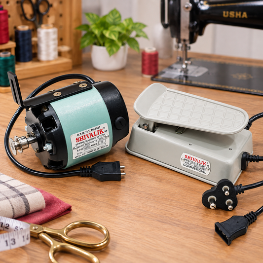Tek Shivalik Sewing Machine Motor with Foot Pedal – Electric Motor for Sewing Machines