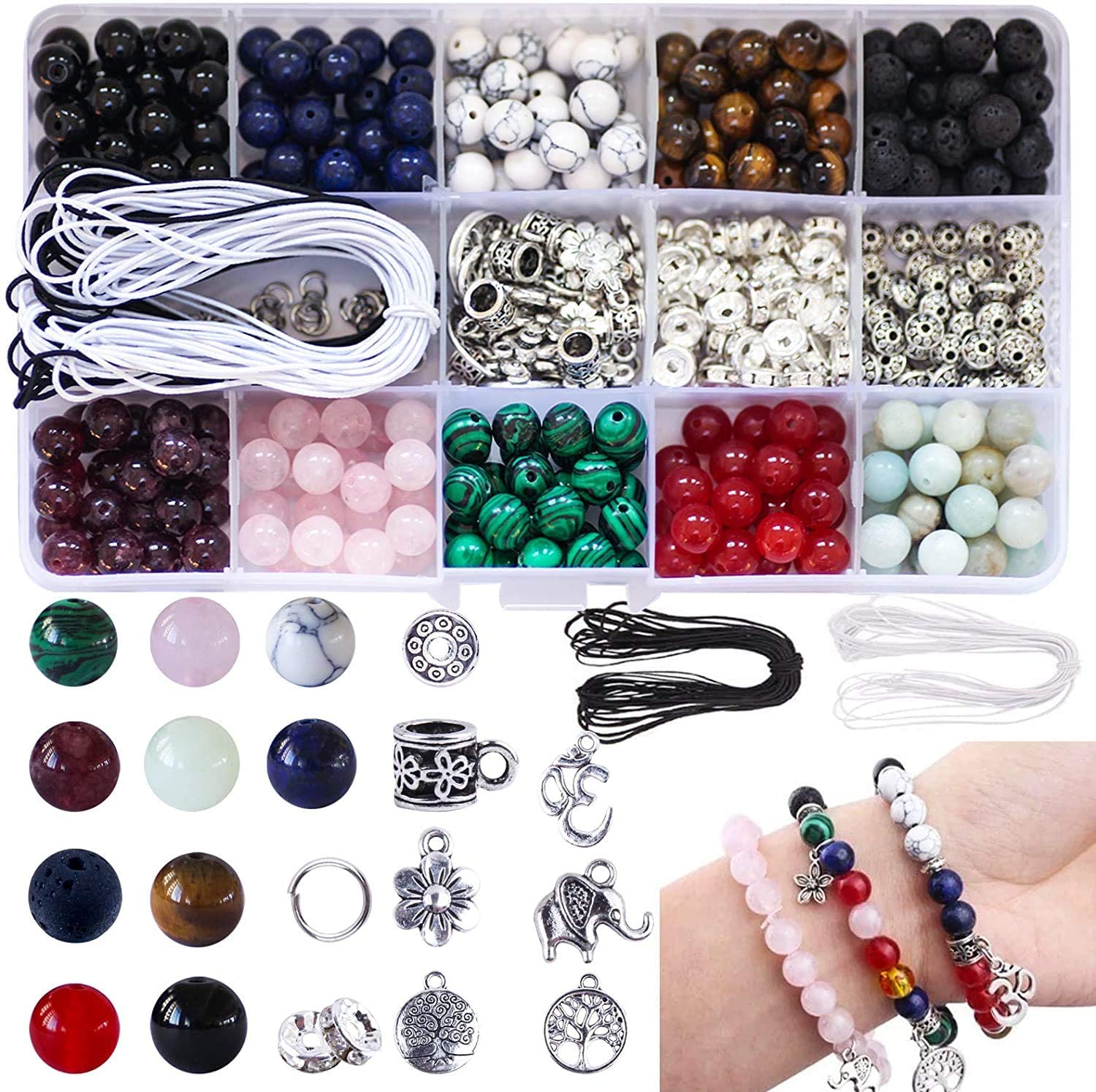 Natural stone beads