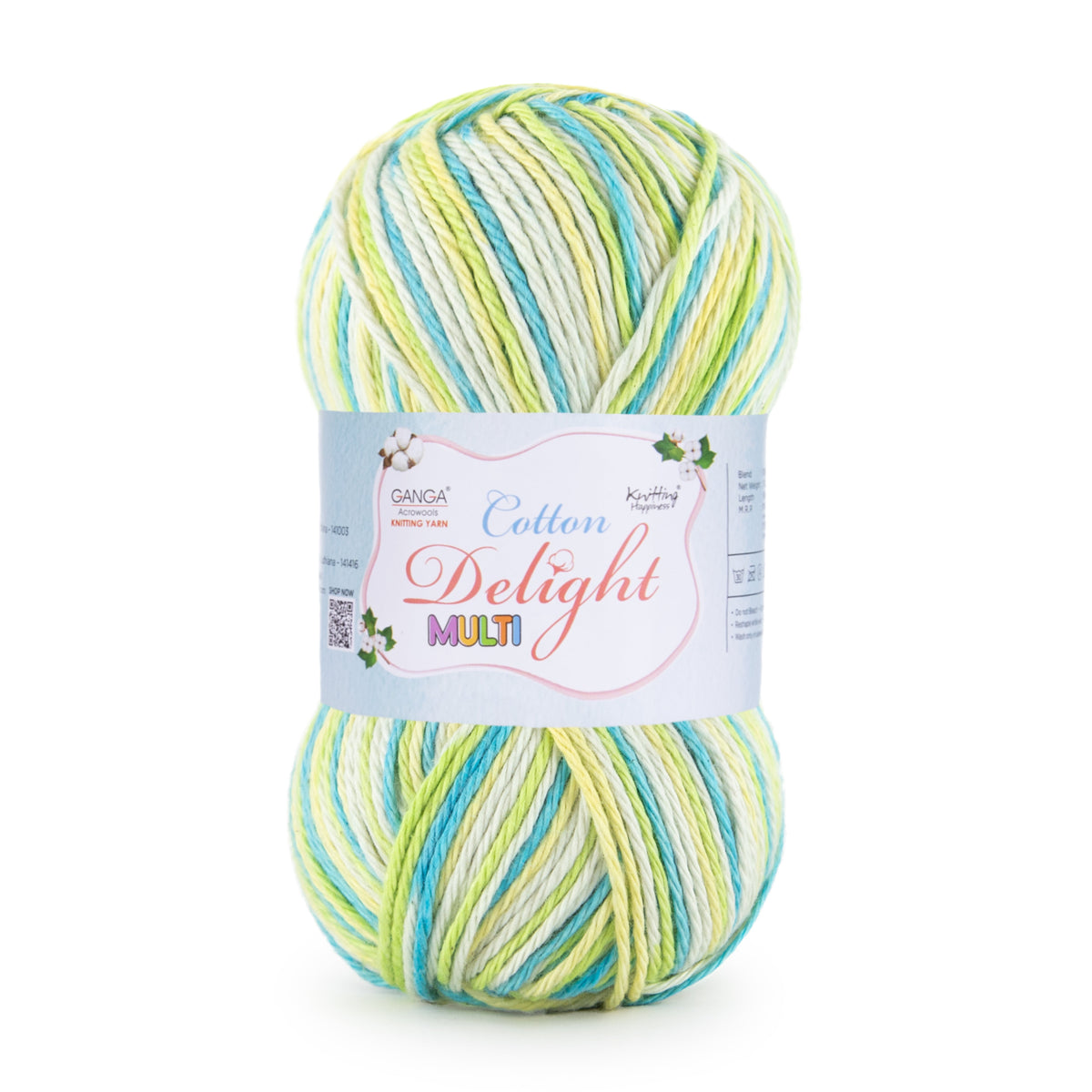 GANGA Cotton Delight Multi Yarn – 100% Cotton Knitting & Crochet Yarn