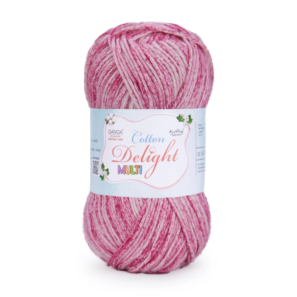 GANGA Cotton Delight Multi Yarn – 100% Cotton Knitting & Crochet Yarn