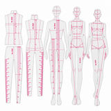 Fashion Designing Ruler & Template Set – Transparent Dress Pattern Making Scales