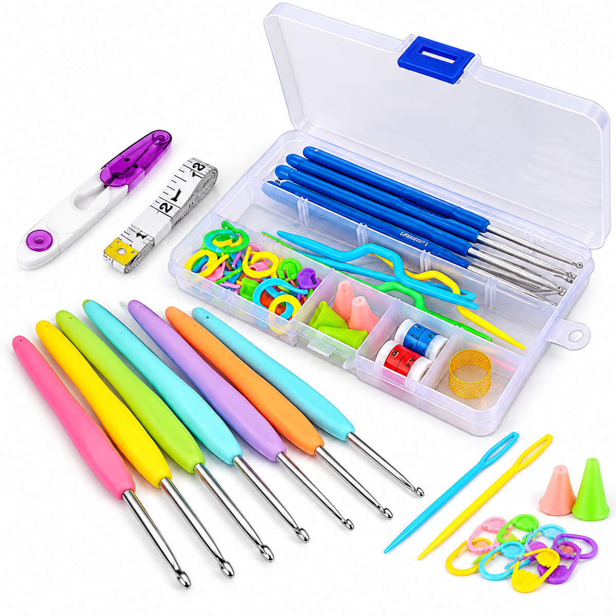 Crochet and Knitting Accessories Kit with Hooks and Tools