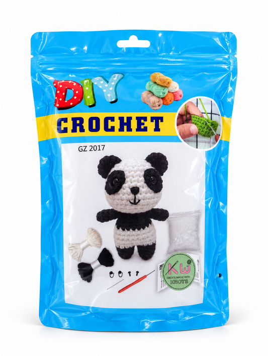 Knit-Wit DIY Crochet Beginner Amigurumi Kit – Multiple Designs with Yarn, Hook & Accessories