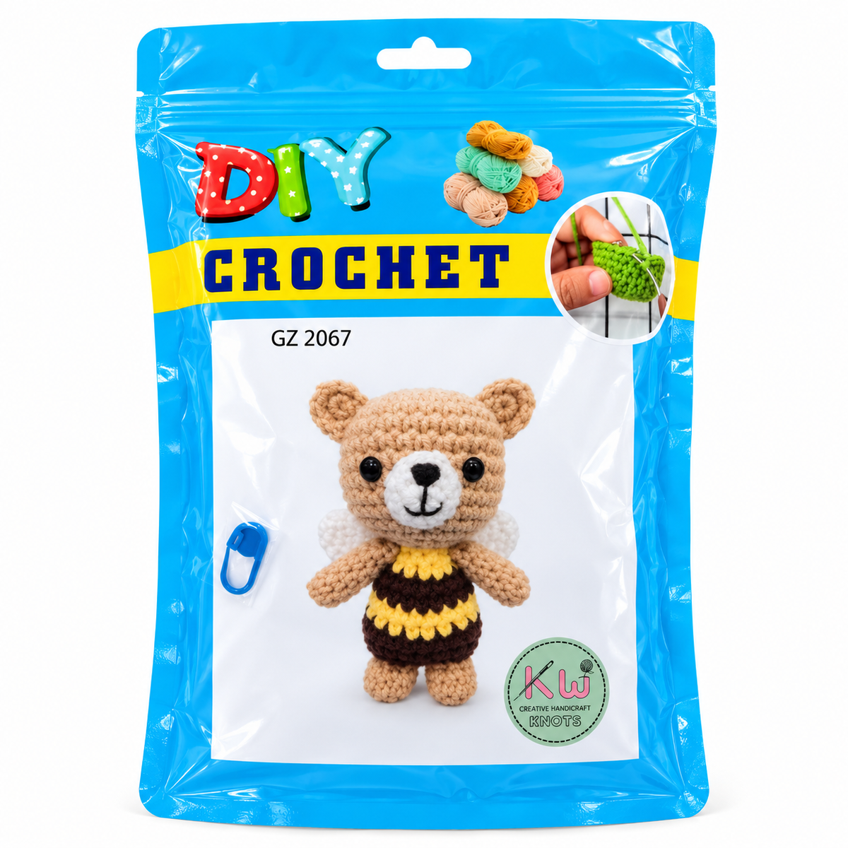 Knit-Wit DIY Crochet Beginner Amigurumi Kit – Multiple Designs with Yarn, Hook & Accessories
