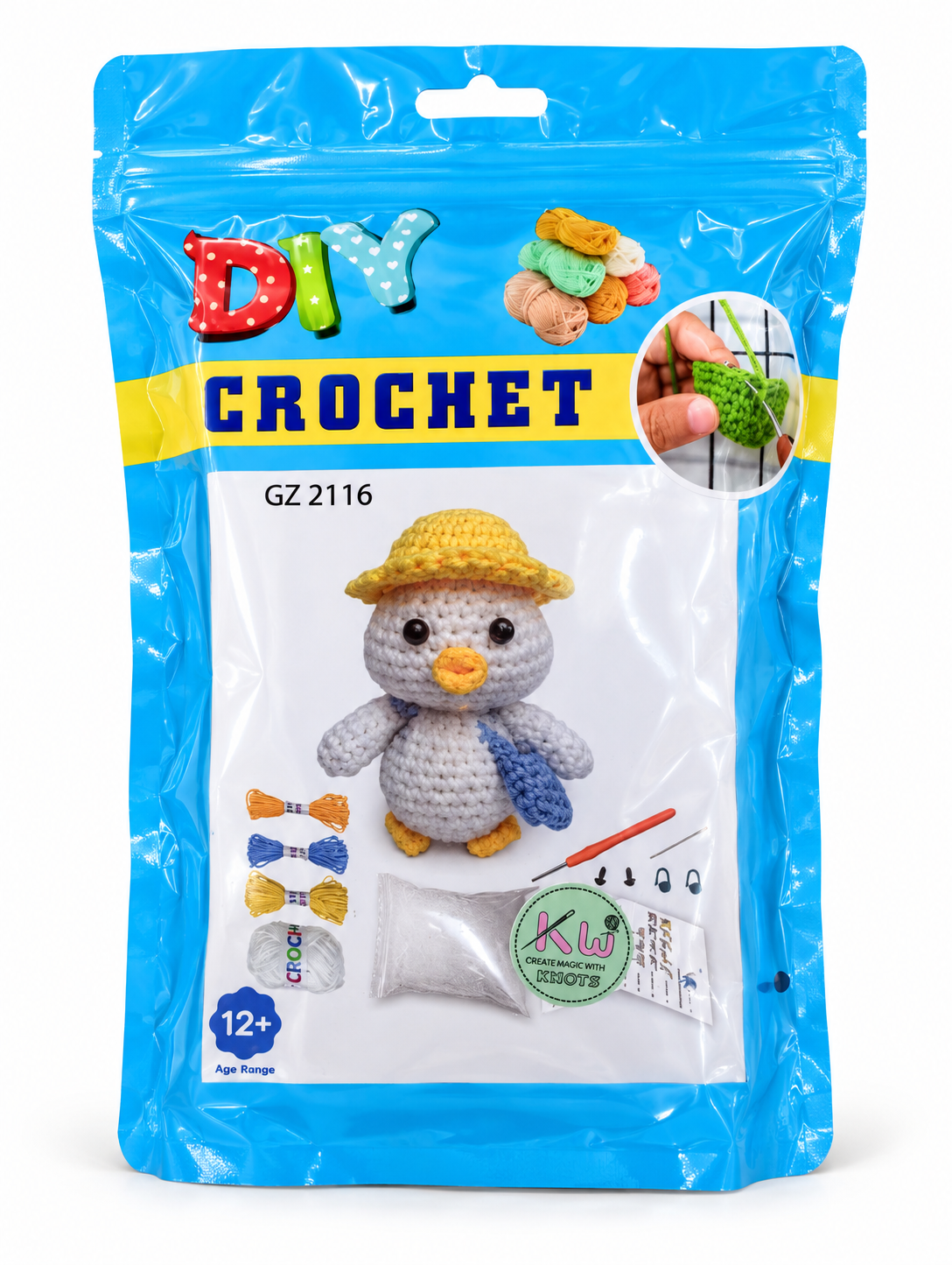 Knit-Wit DIY Crochet Beginner Amigurumi Kit – Multiple Designs with Yarn, Hook & Accessories
