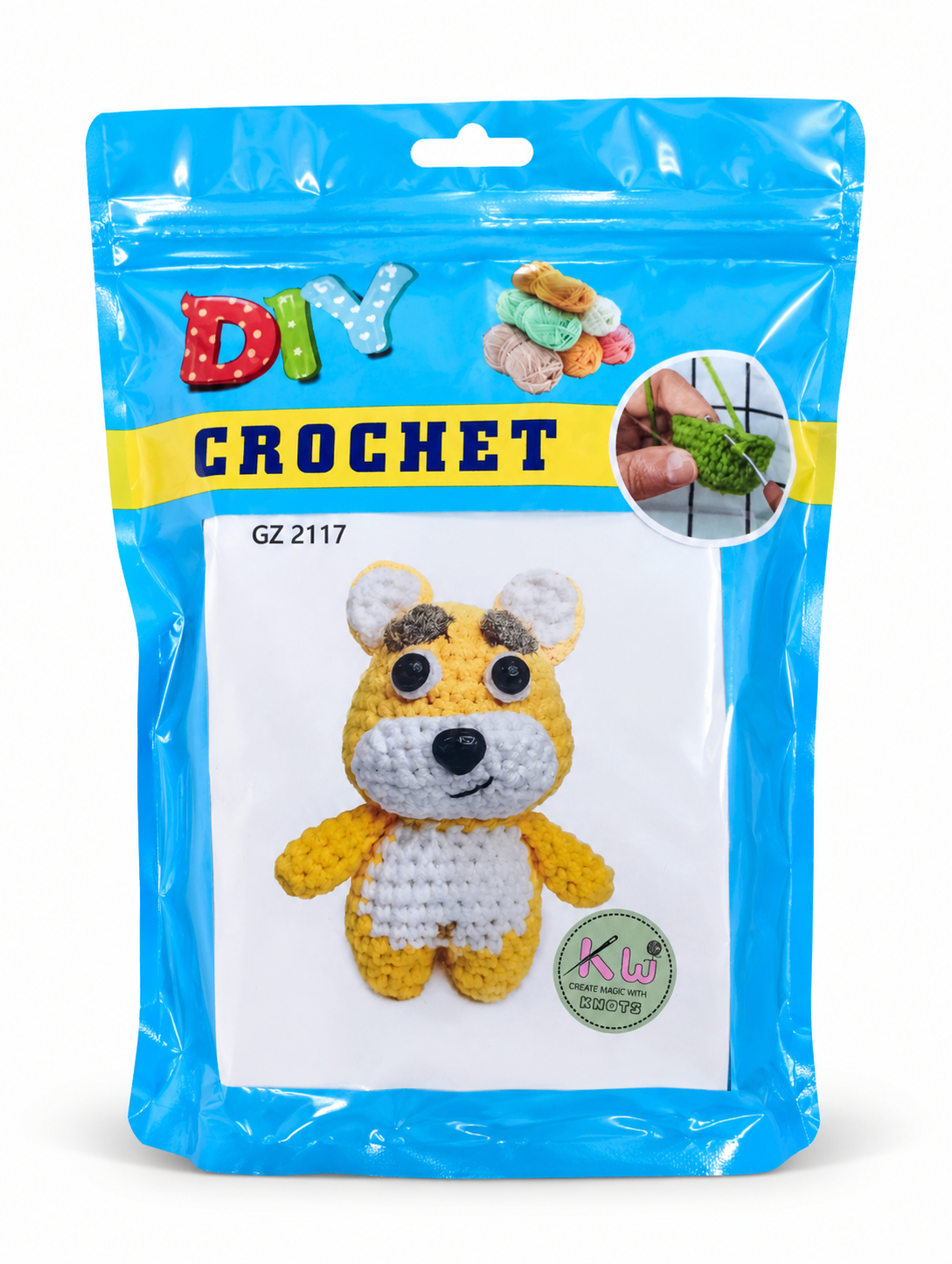Knit-Wit DIY Crochet Beginner Amigurumi Kit – Multiple Designs with Yarn, Hook & Accessories