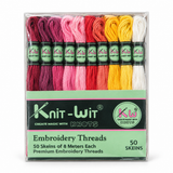 Knit Wit Embroidery Threads Kit 50 Skeins Solid Colours
