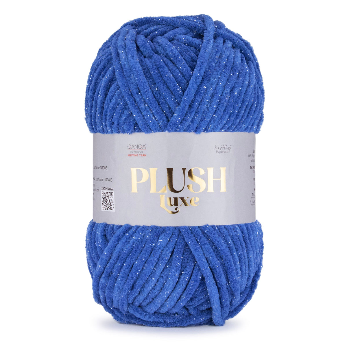 GANGA Plush Luxe Yarn – Luxurious Chenille Yarn for Crochet & Knitting with Glitter