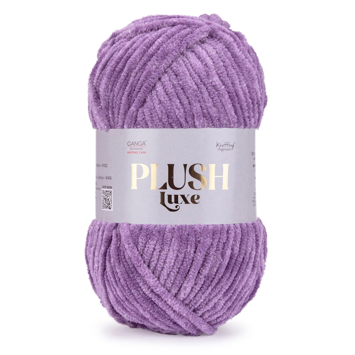 GANGA Plush Luxe Yarn – Luxurious Chenille Yarn for Crochet & Knitting with Glitter