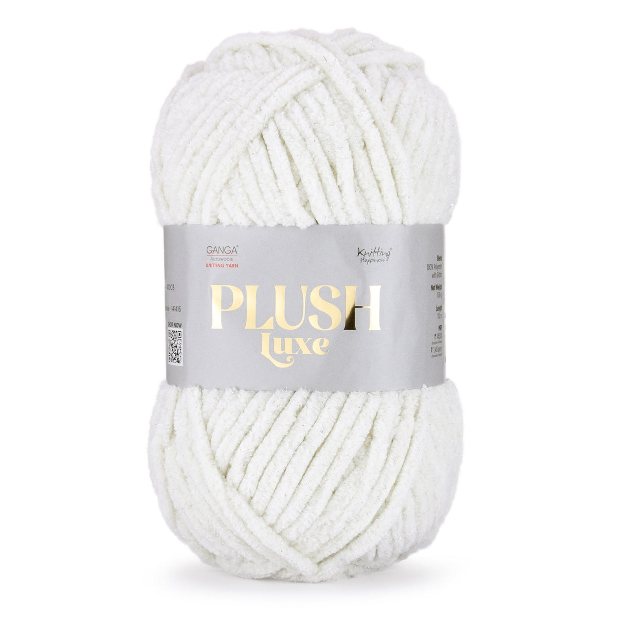 GANGA Plush Luxe Yarn – Luxurious Chenille Yarn for Crochet & Knitting with Glitter