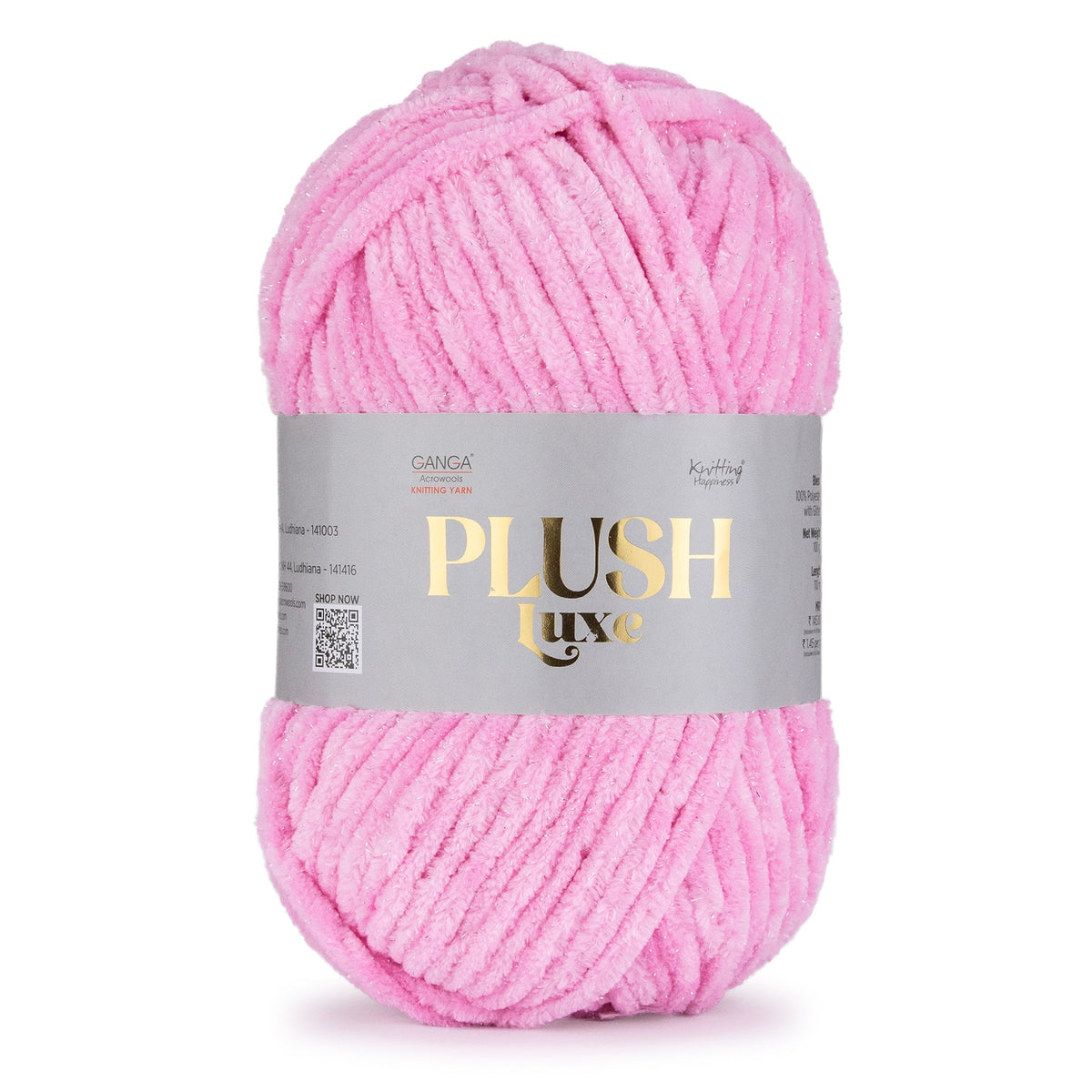 GANGA Plush Luxe Yarn – Luxurious Chenille Yarn for Crochet & Knitting with Glitter