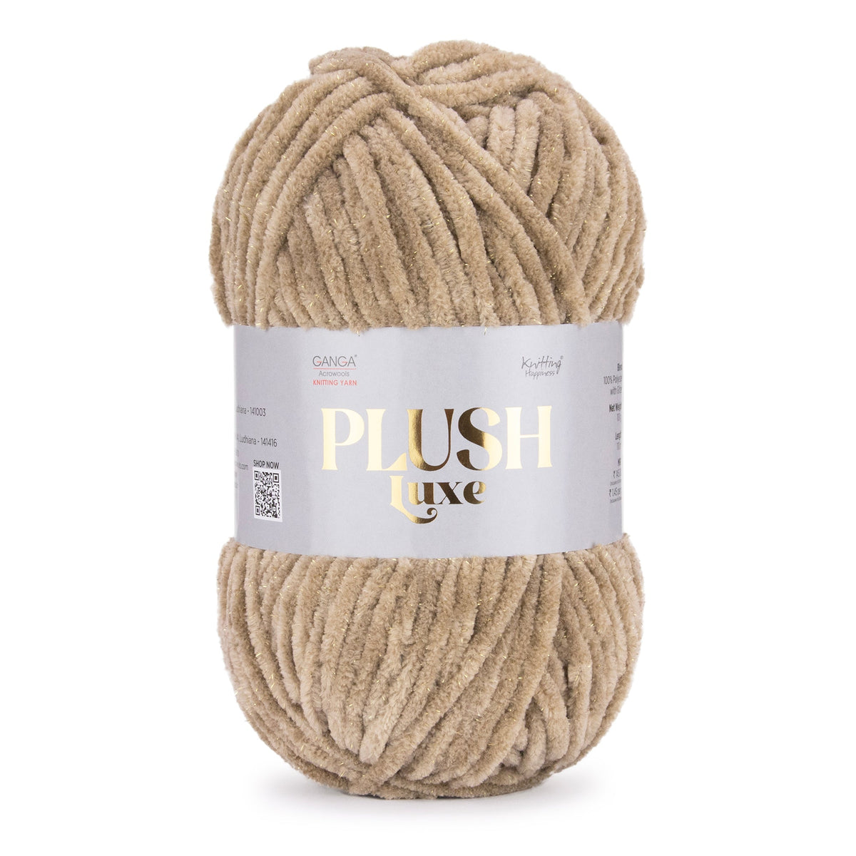 GANGA Plush Luxe Yarn – Luxurious Chenille Yarn for Crochet & Knitting with Glitter