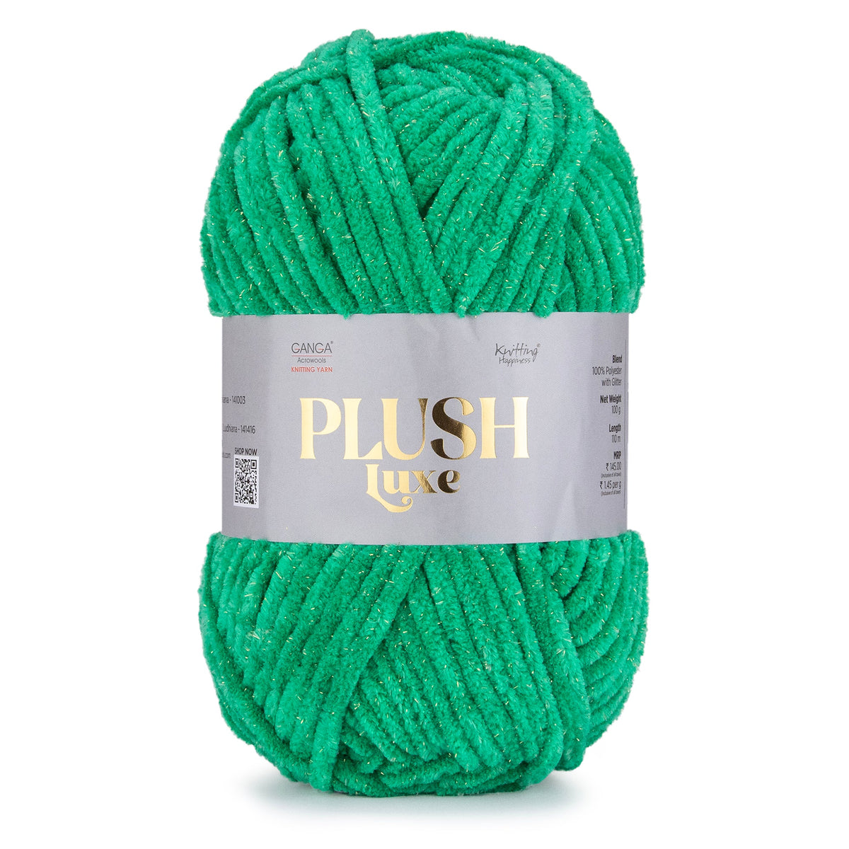 GANGA Plush Luxe Yarn – Luxurious Chenille Yarn for Crochet & Knitting with Glitter