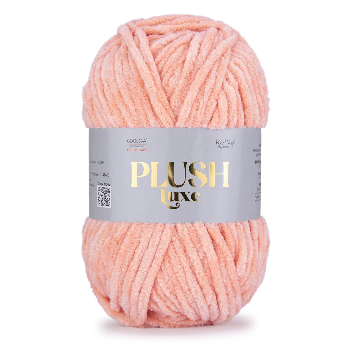 GANGA Plush Luxe Yarn – Luxurious Chenille Yarn for Crochet & Knitting with Glitter
