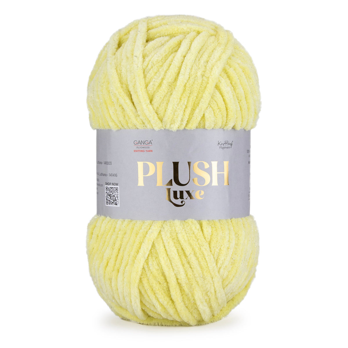 GANGA Plush Luxe Yarn – Luxurious Chenille Yarn for Crochet & Knitting with Glitter