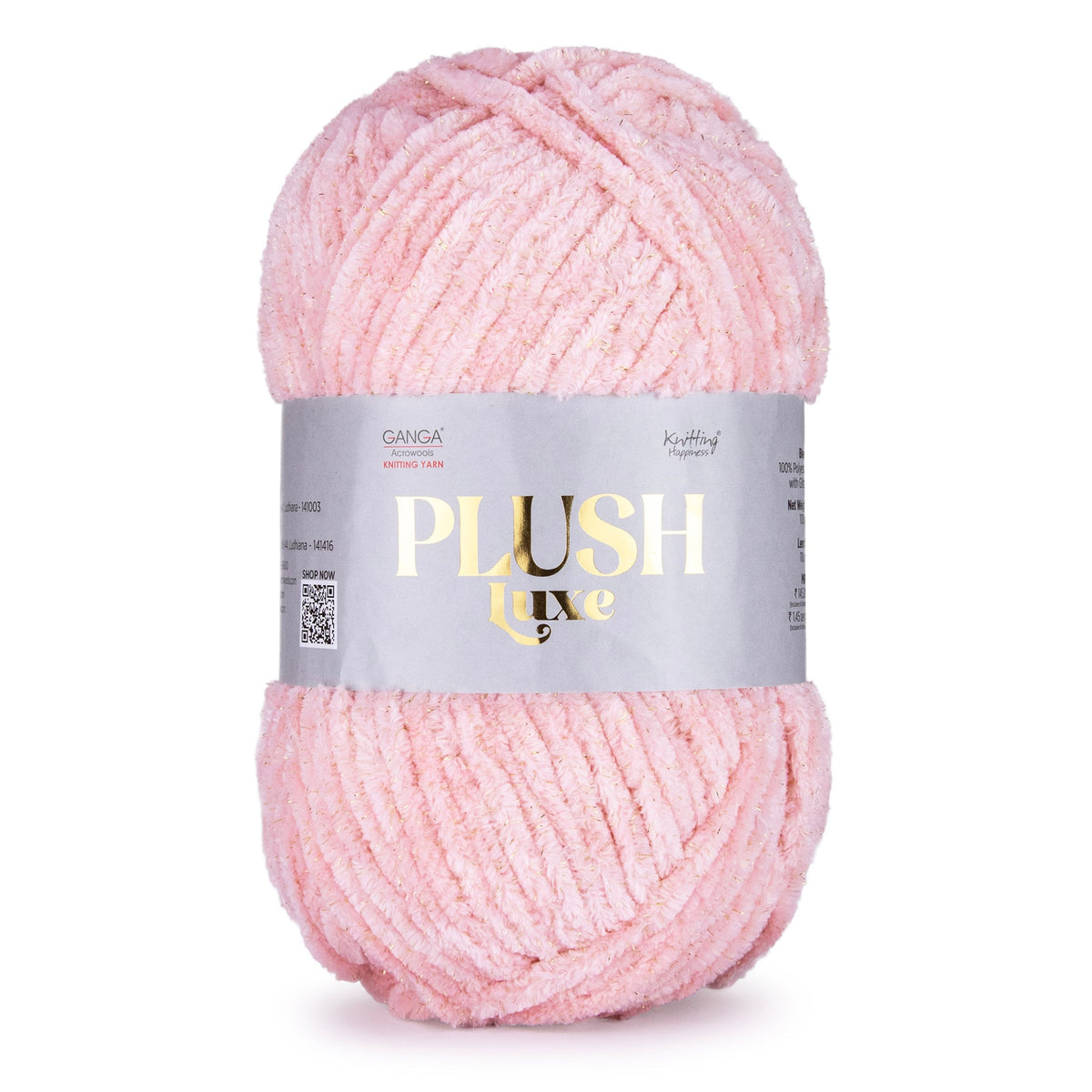 GANGA Plush Luxe Yarn – Luxurious Chenille Yarn for Crochet & Knitting with Glitter
