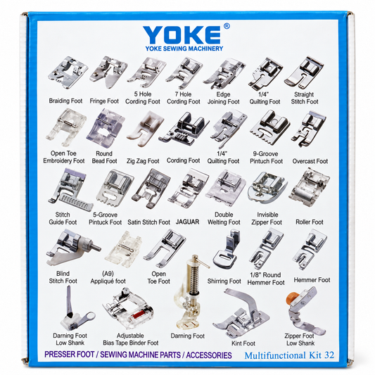 YOKE Multifunctional Presser Foot Kit of 32 – Sewing Machine Accessories Set