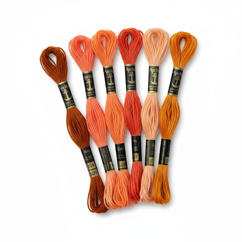Anchor Orange Thread Collection - Square Studio Photo