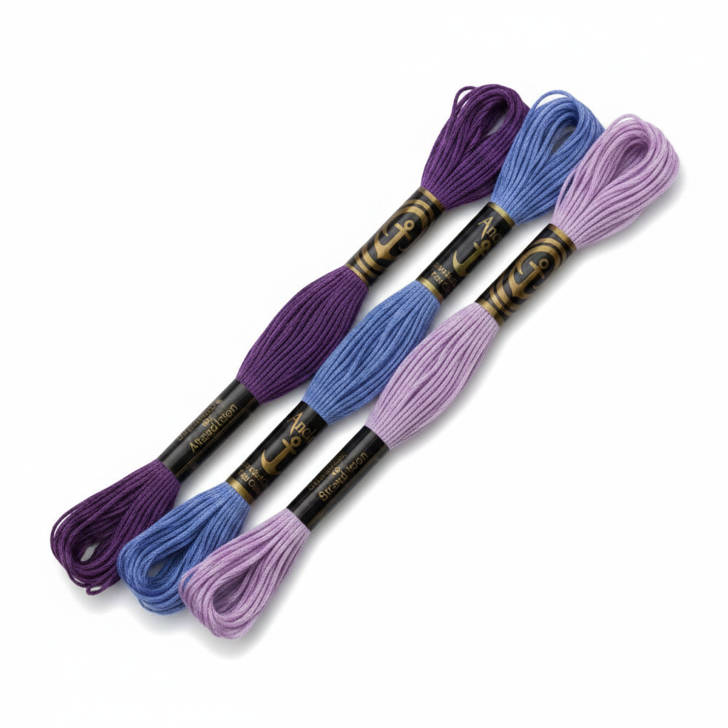 Anchor Purple & Violet Thread Collection - Square Studio Photo