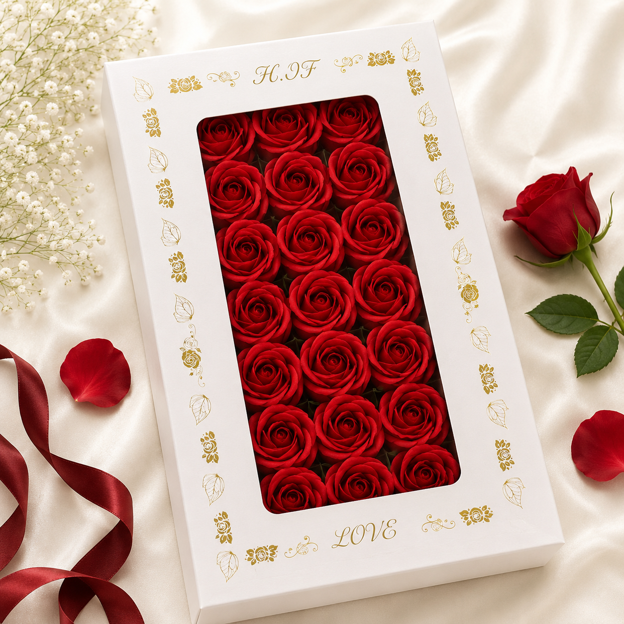 Artificial Rose Flower Heads for Bouquet, Wedding Decor, Cake Decor and Other DIY Crafts
