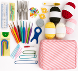 Crochet Beginner Kit – Complete Crochet Starter Set with Ergonomic Hooks, Yarn, Stitch Markers, Needles & Storage Case for Beginners