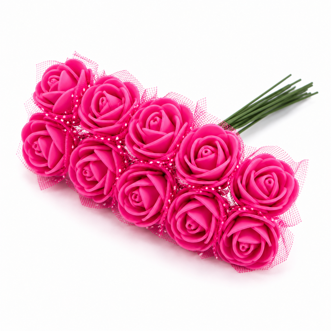 Premium Foam Rose Flowers Pack – 144 Mini Artificial Foam Roses for DIY Crafts, Scrapbooking, Decorations & Floral Arrangements