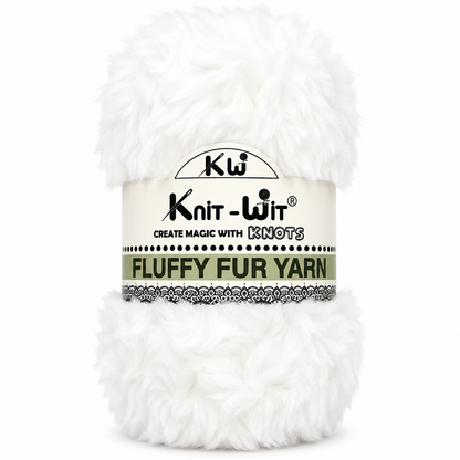 Knit-Wit Fluffy Fur Yarn – Soft & Fluffy Faux Fur Yarn for Knitting, Crochet & Crafts