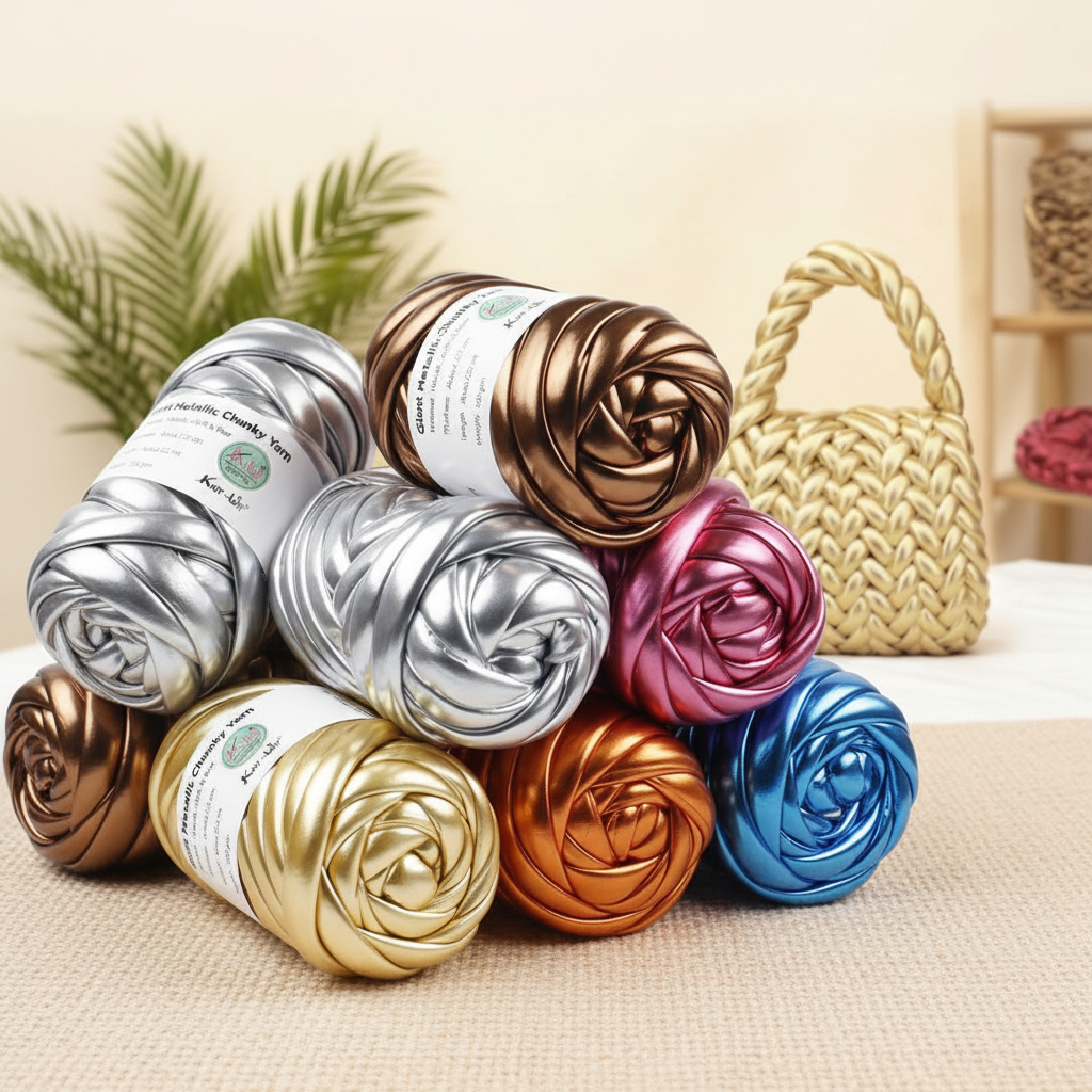 Giant Metallic Chunky Yarn – All Colors Product Card