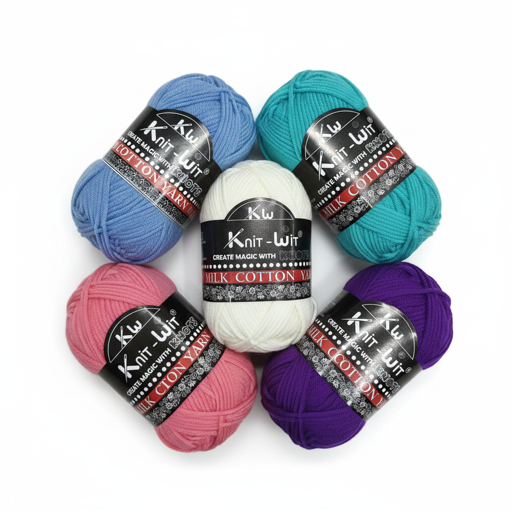 Knit-Wit Milk Cotton Yarn Combined Product Card