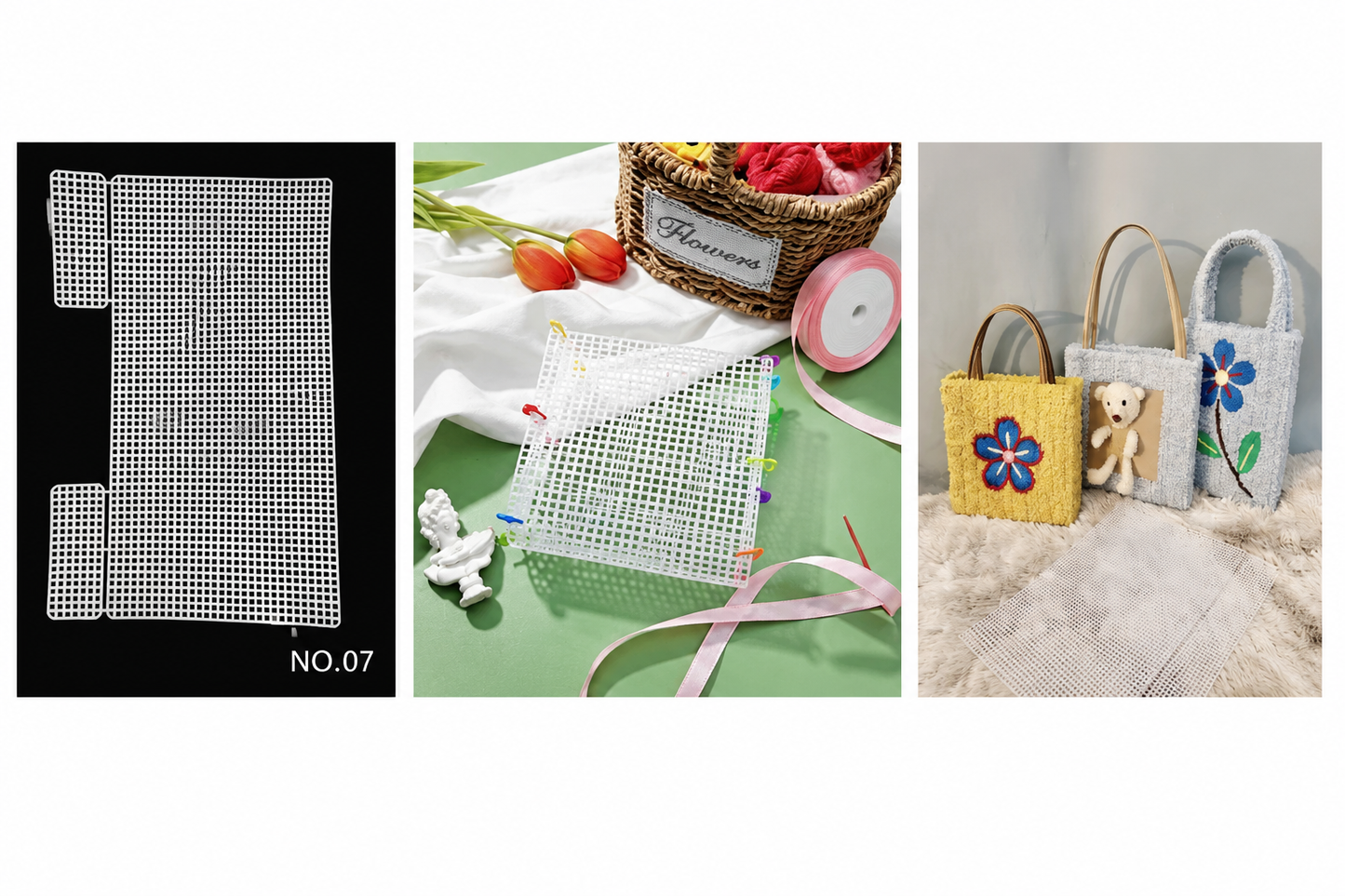 Knit-Wit DIY Clear Plastic Canvas Sheets for Knitting Purses & Bags – Reusable Craft Mesh Sheets