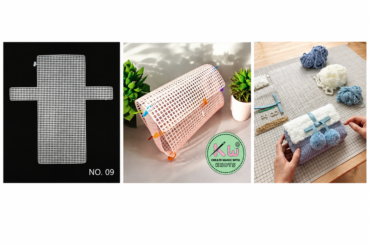 Knit-Wit DIY Clear Plastic Canvas Sheets for Knitting Purses & Bags – Reusable Craft Mesh Sheets