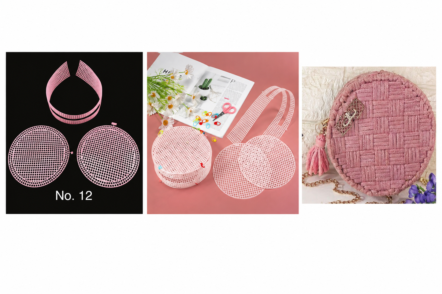 Knit-Wit DIY Clear Plastic Canvas Sheets for Knitting Purses & Bags – Reusable Craft Mesh Sheets