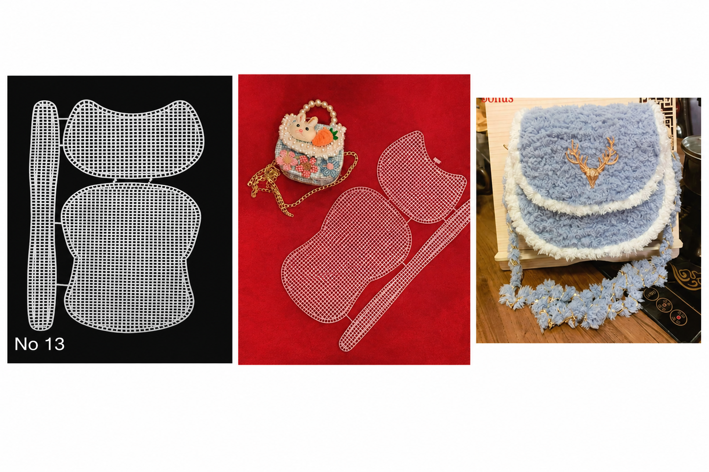 Knit-Wit DIY Clear Plastic Canvas Sheets for Knitting Purses & Bags – Reusable Craft Mesh Sheets