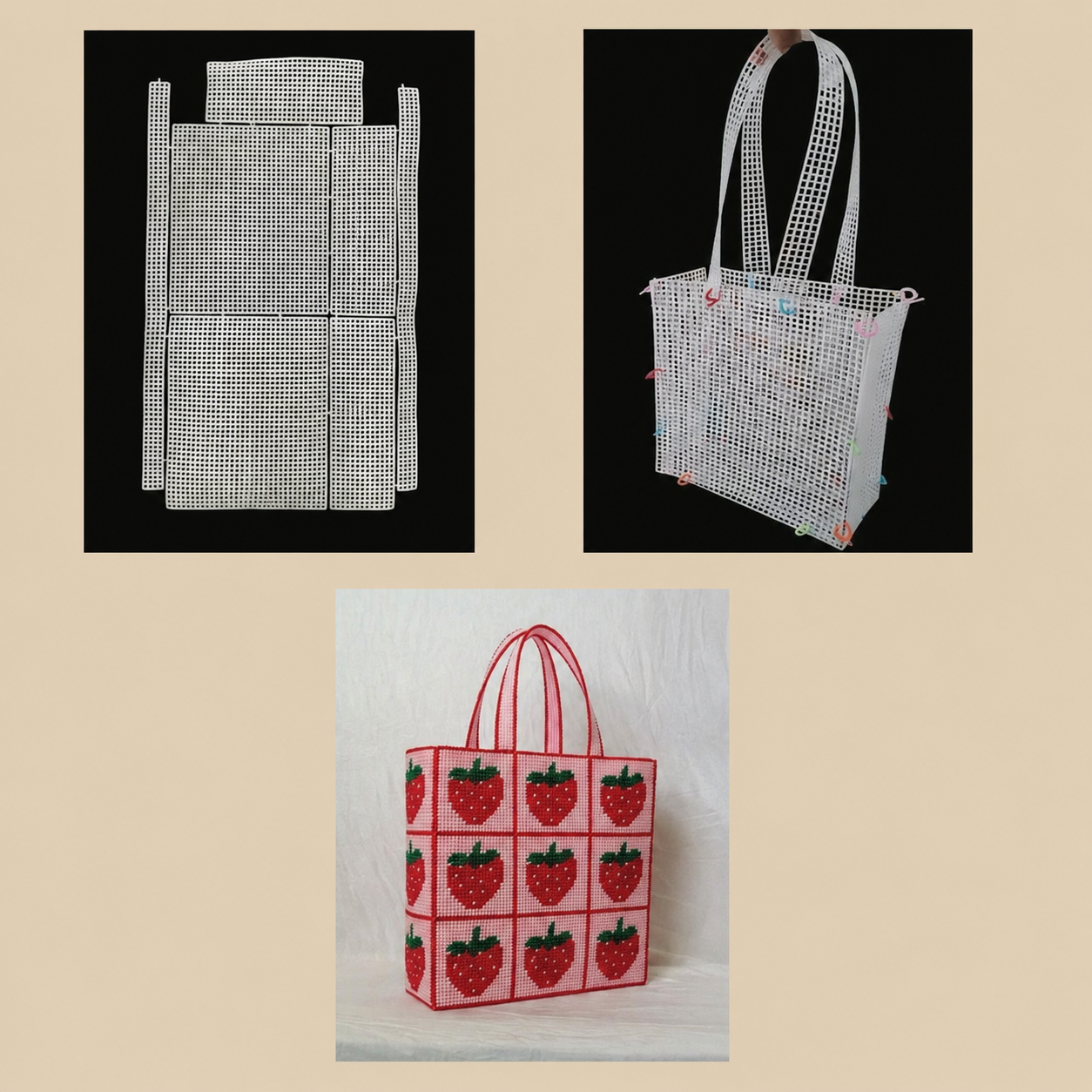 Knit-Wit DIY Clear Plastic Canvas Sheets for Knitting Purses & Bags – Reusable Craft Mesh Sheets