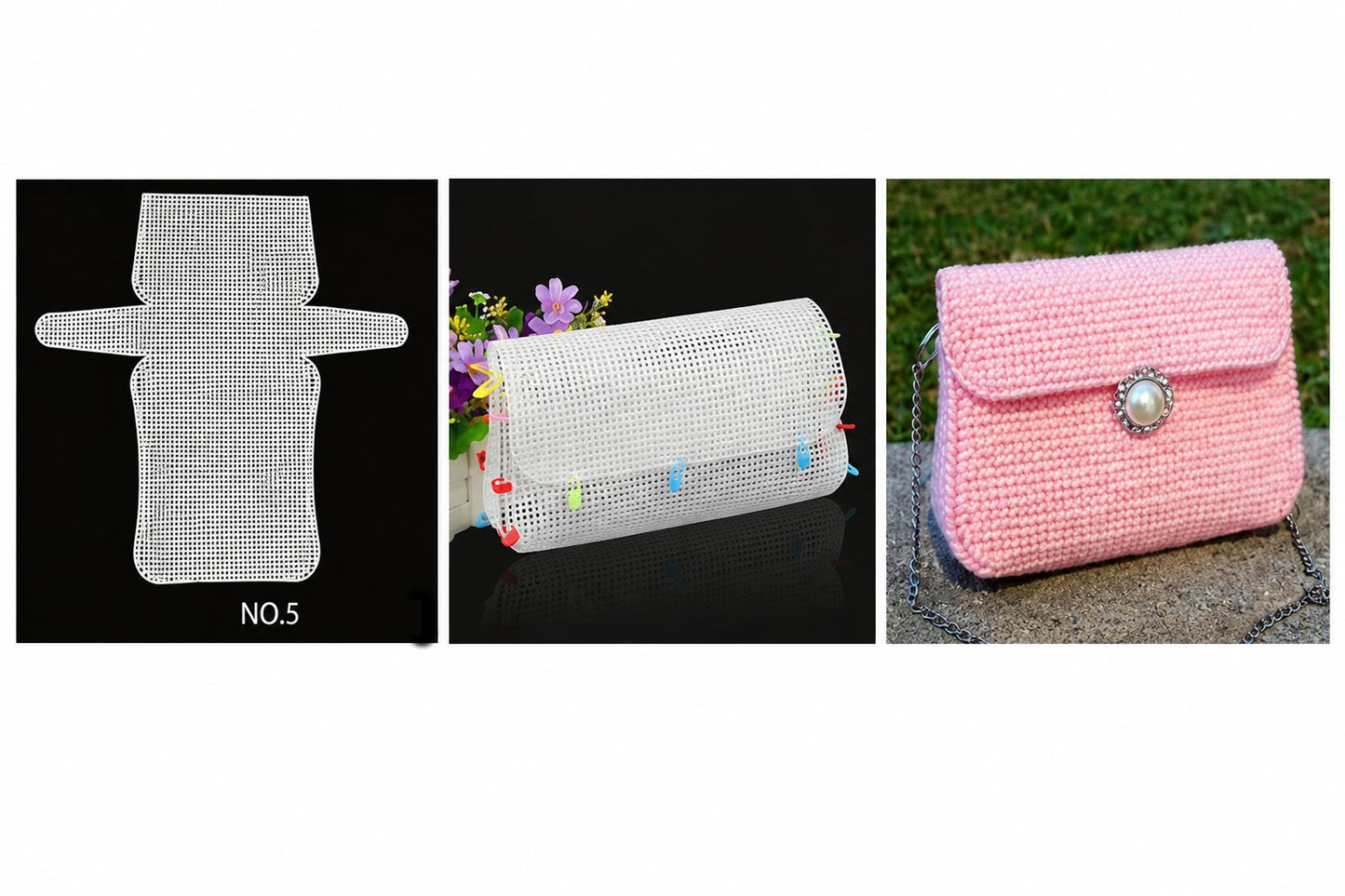 Knit-Wit DIY Clear Plastic Canvas Sheets for Knitting Purses & Bags – Reusable Craft Mesh Sheets