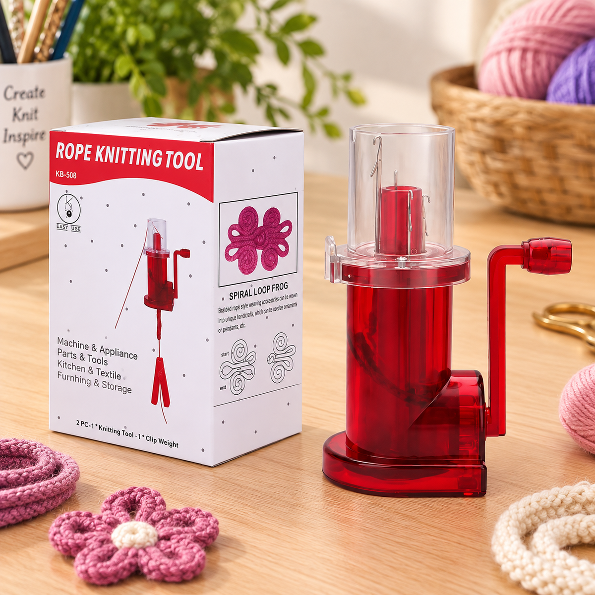 Yarn & Rope Knitting Tool – Manual Spiral Loop Maker