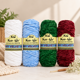 Knit-Wit Shinny Velvet Yarn – Soft & Plush Velvet Yarn for Knitting, Crochet & Crafts